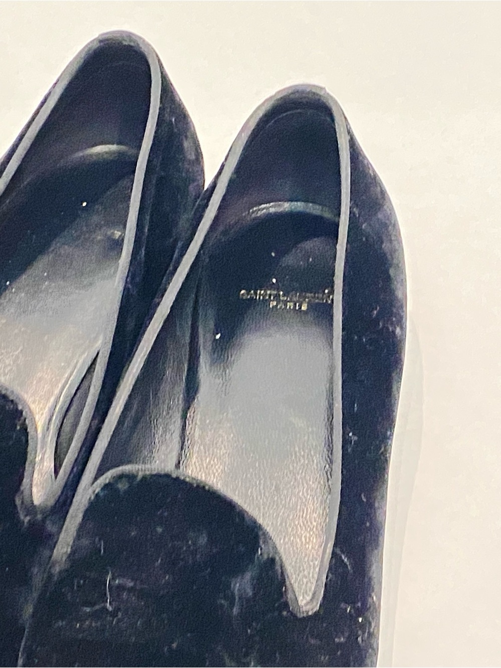 Saint Laurent Black Velvet Round-Toe Ballet Flats - Picture 2 of 5